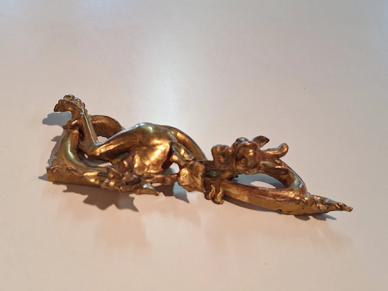 Pair of decorative elements in the shape of winged dragons, 19th c. 4