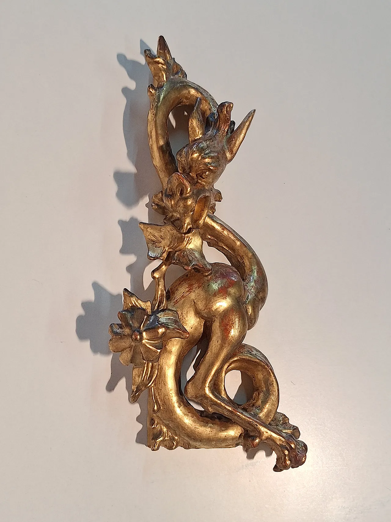 Pair of decorative elements in the shape of winged dragons, 19th c. 6