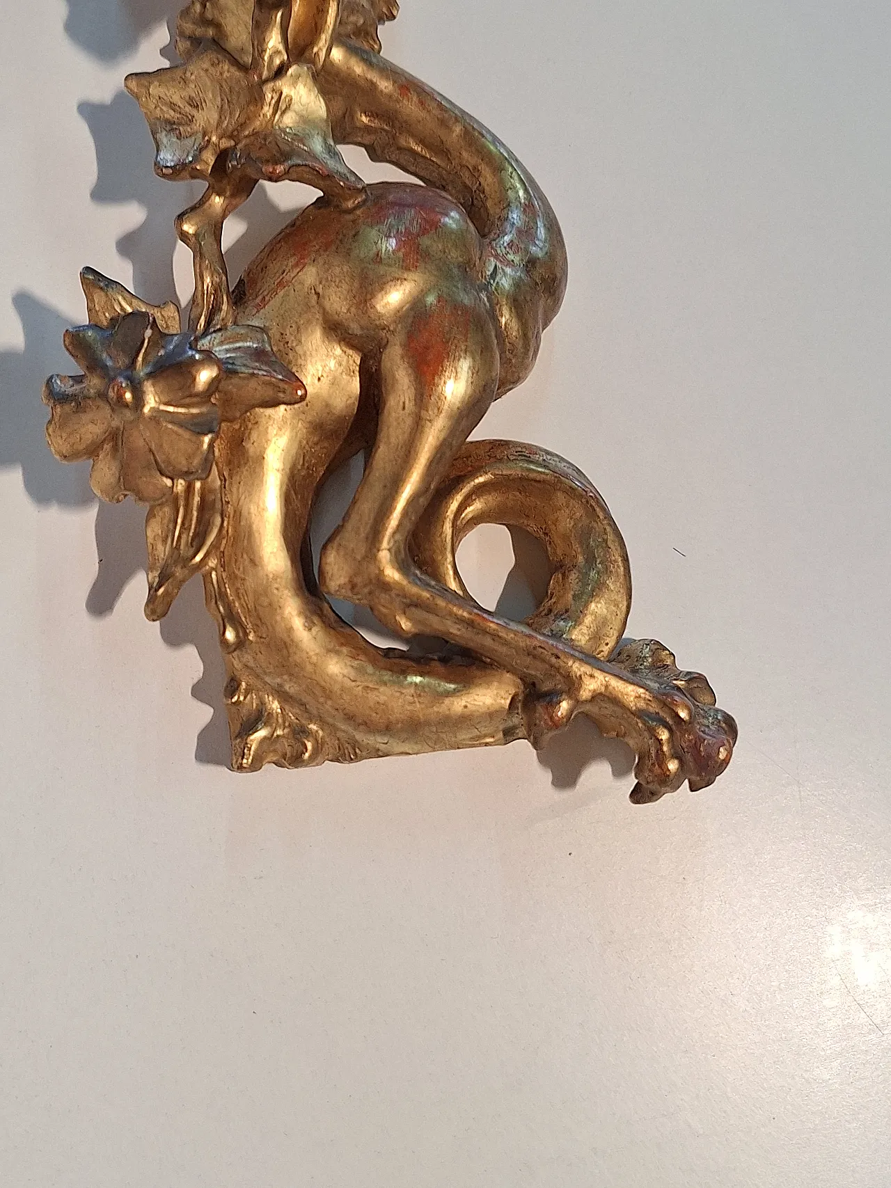 Pair of decorative elements in the shape of winged dragons, 19th c. 7