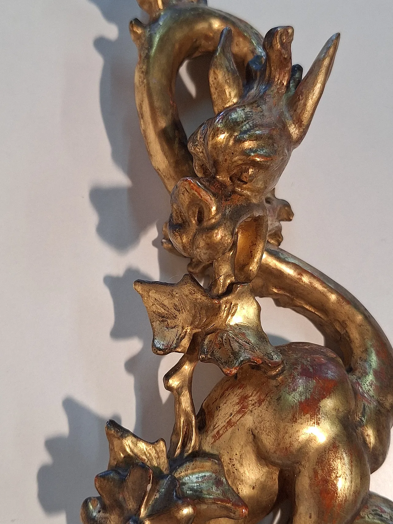 Pair of decorative elements in the shape of winged dragons, 19th c. 8