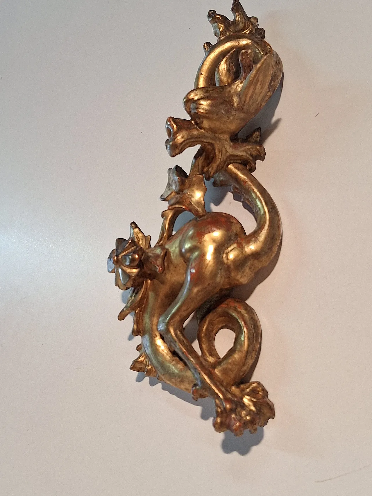 Pair of decorative elements in the shape of winged dragons, 19th c. 10