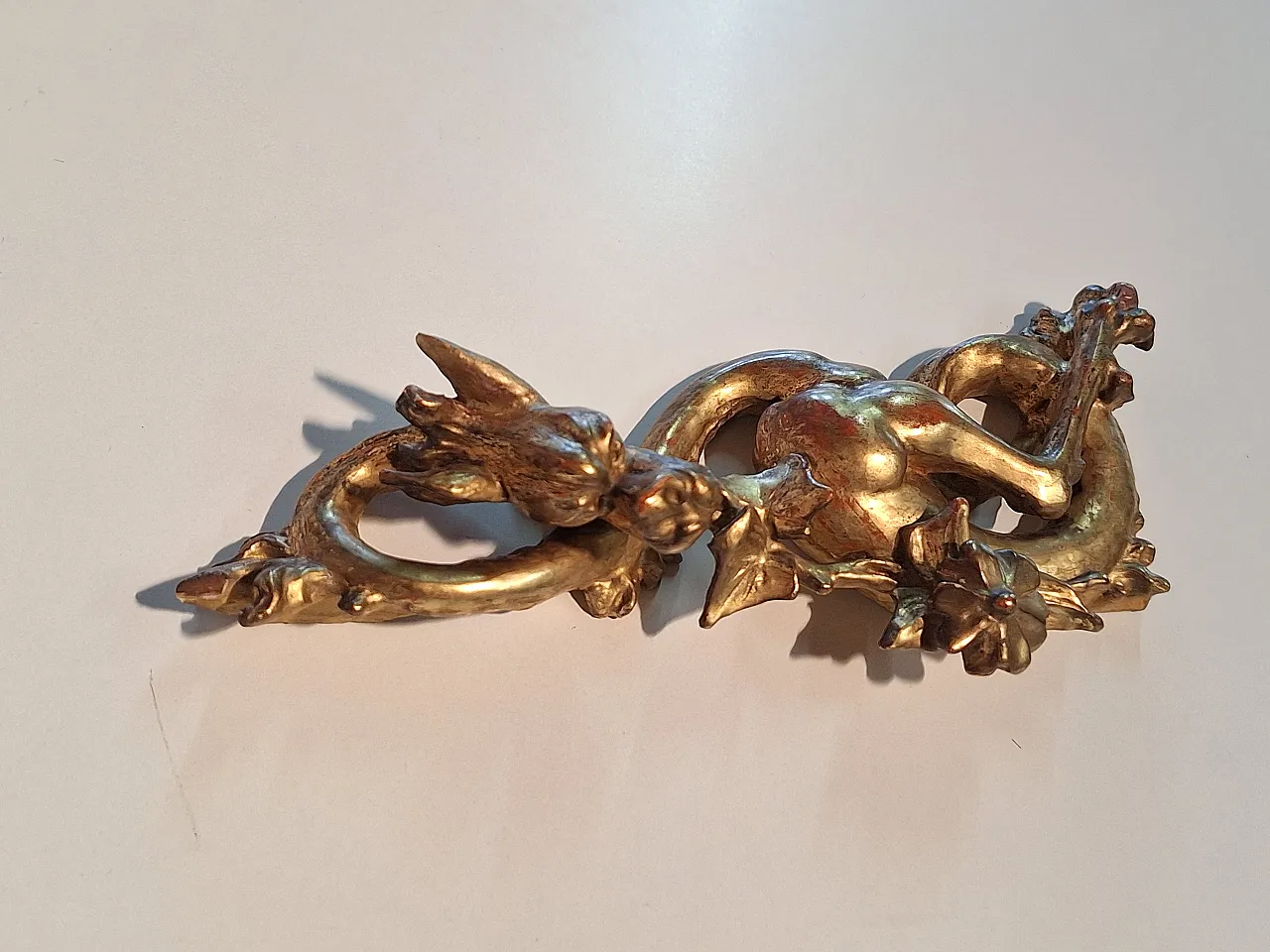 Pair of decorative elements in the shape of winged dragons, 19th c. 11