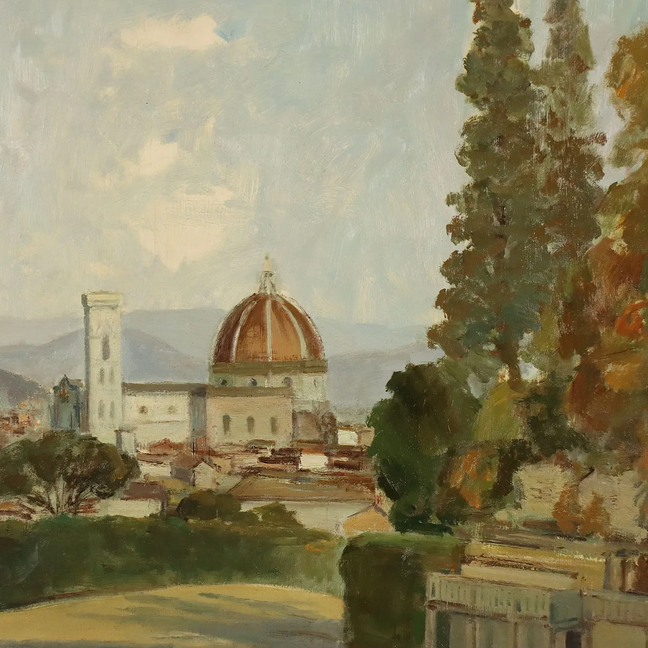 Painting by Leonardo Stroppa, oil on masonite, 20th century 3