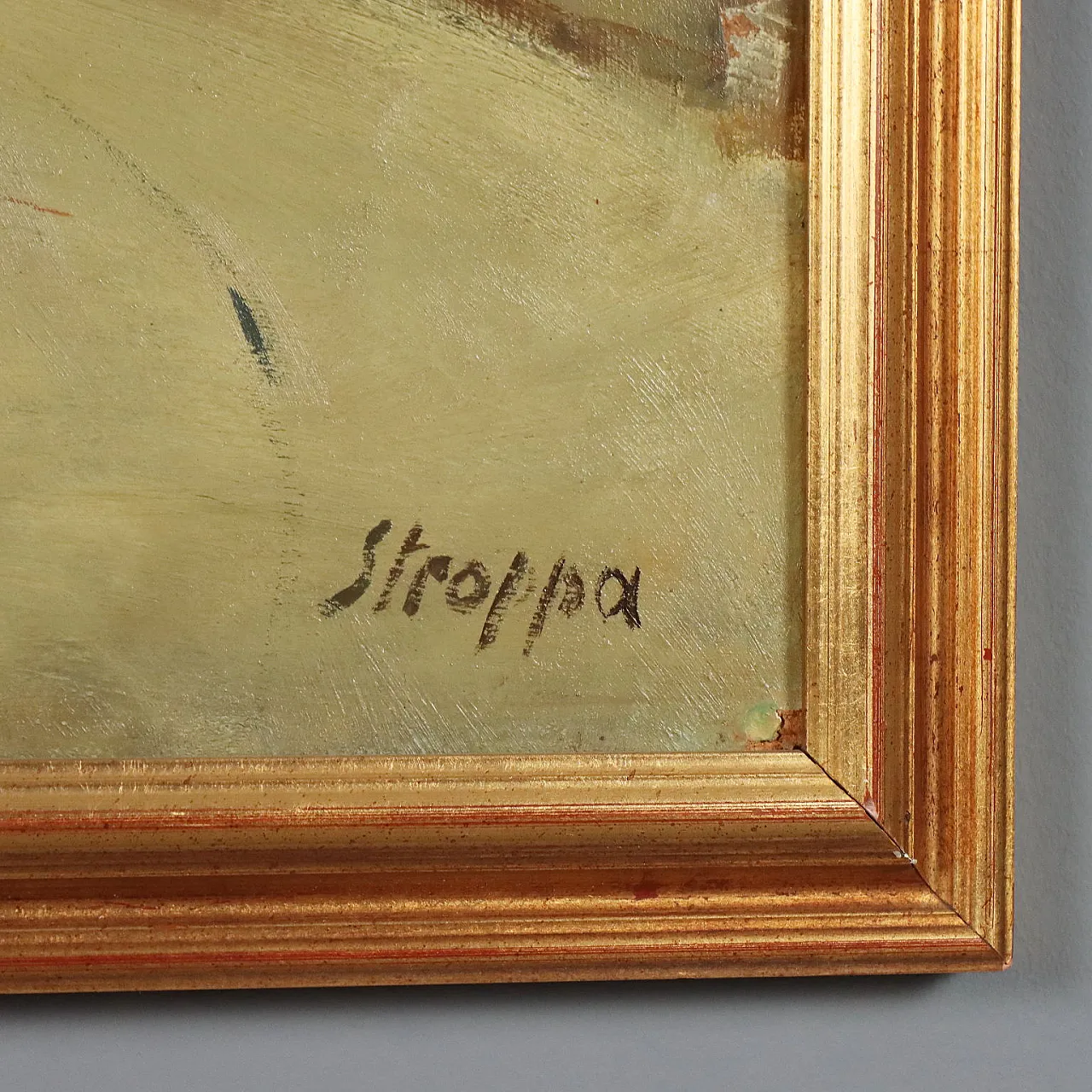 Painting by Leonardo Stroppa, oil on masonite, 20th century 8