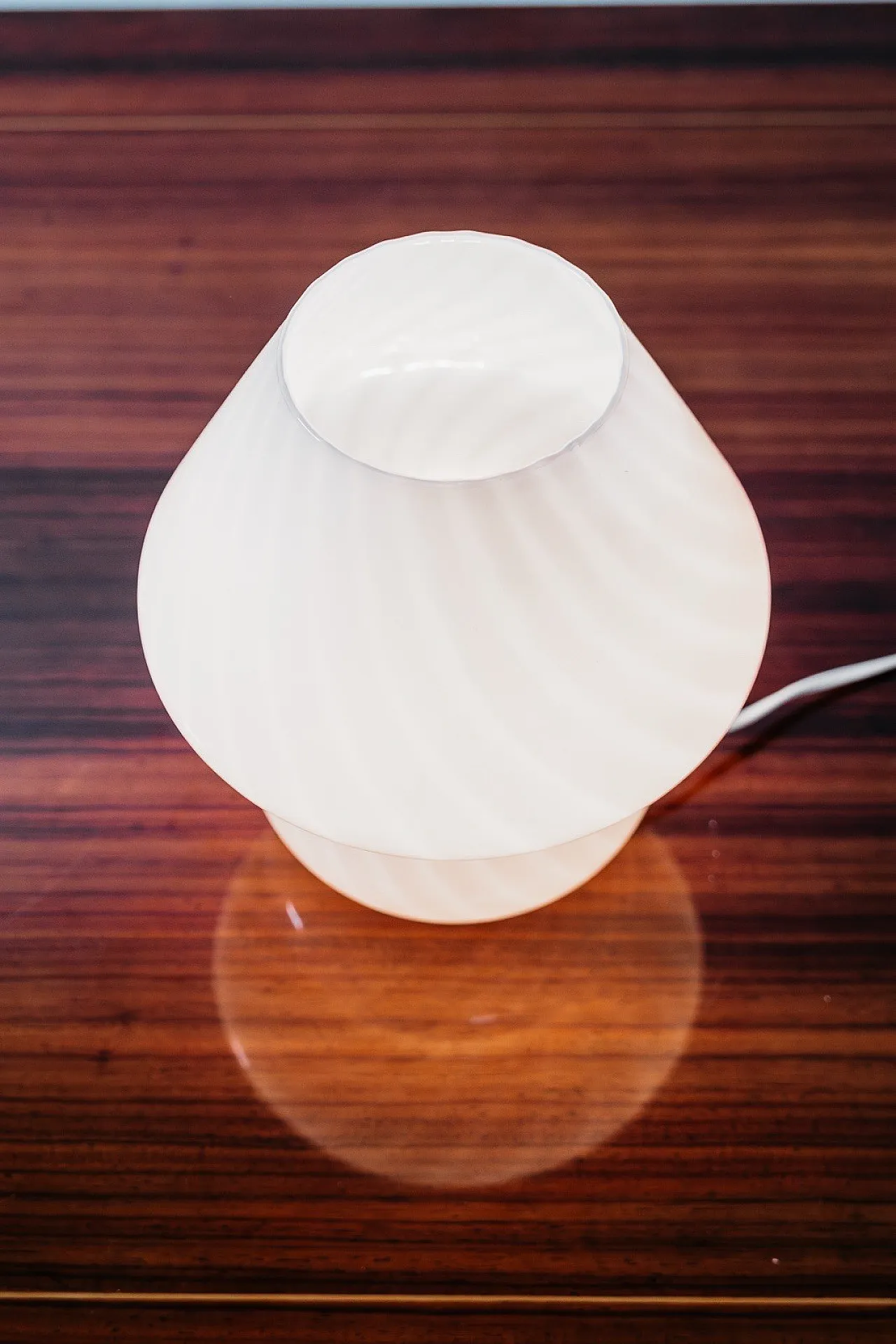 Large Murano Mushroom Rose Table Lamp 1970’s Design Pink Shade 8