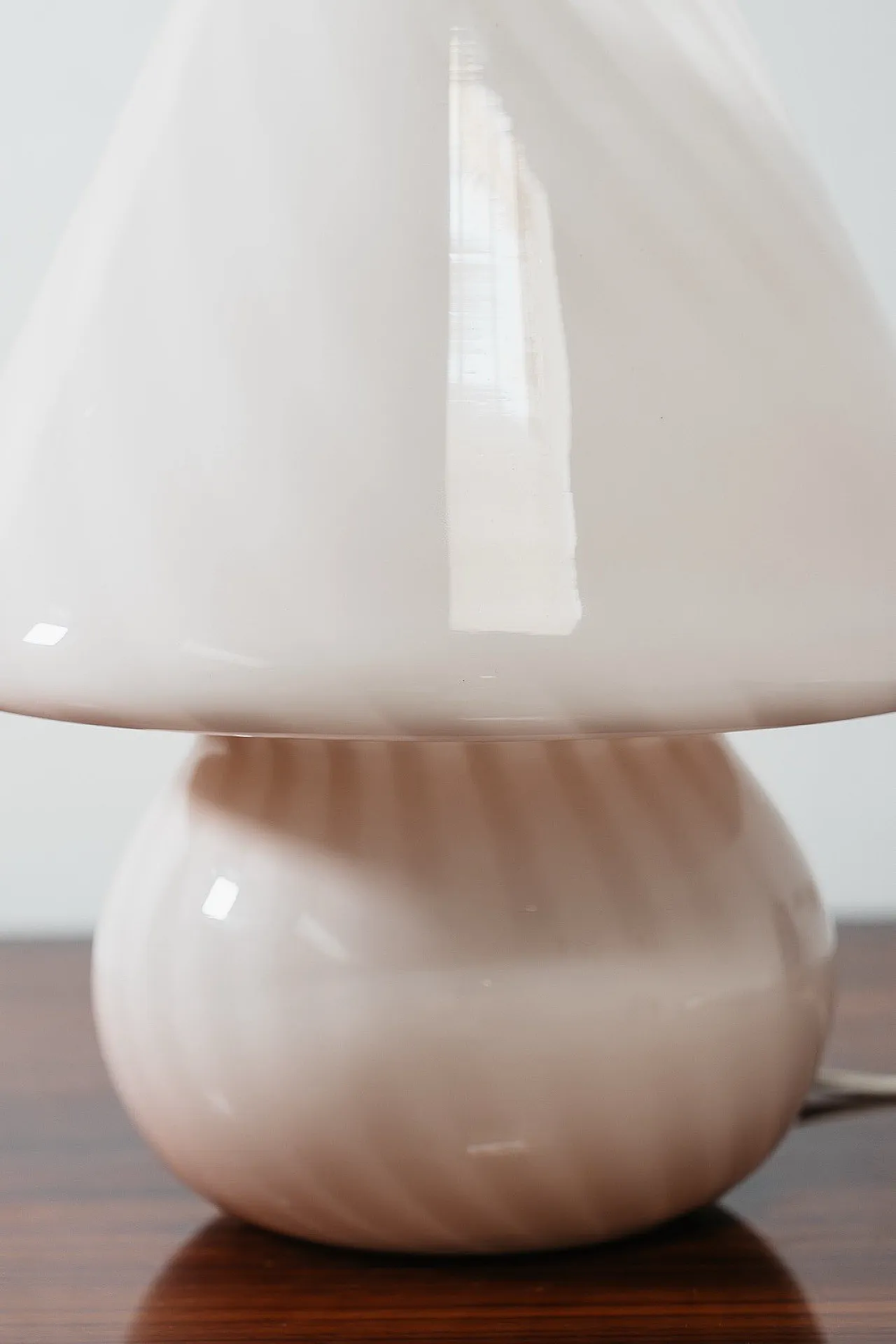 Large Murano Mushroom Rose Table Lamp 1970’s Design Pink Shade 15