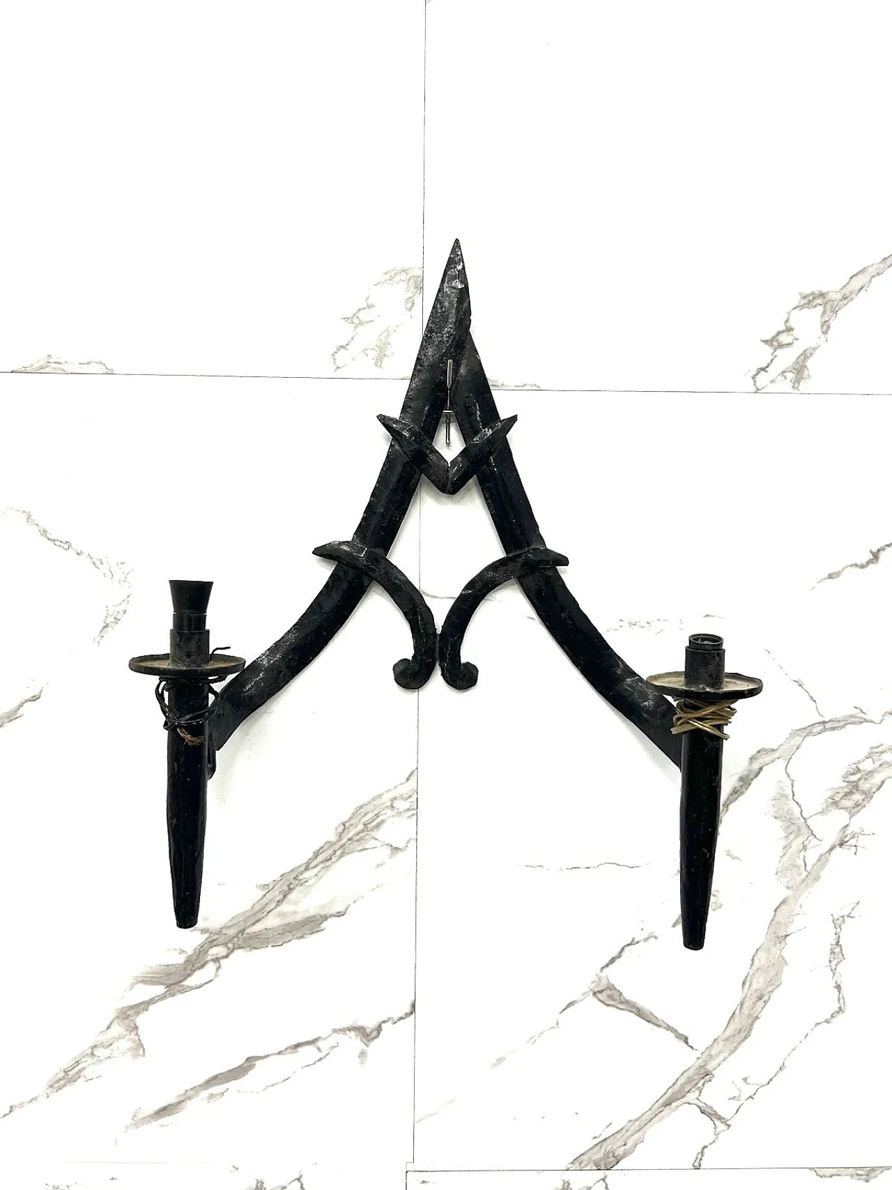 Brutalist Wall Lamp Medieval Style Antique Late 19th Century 1