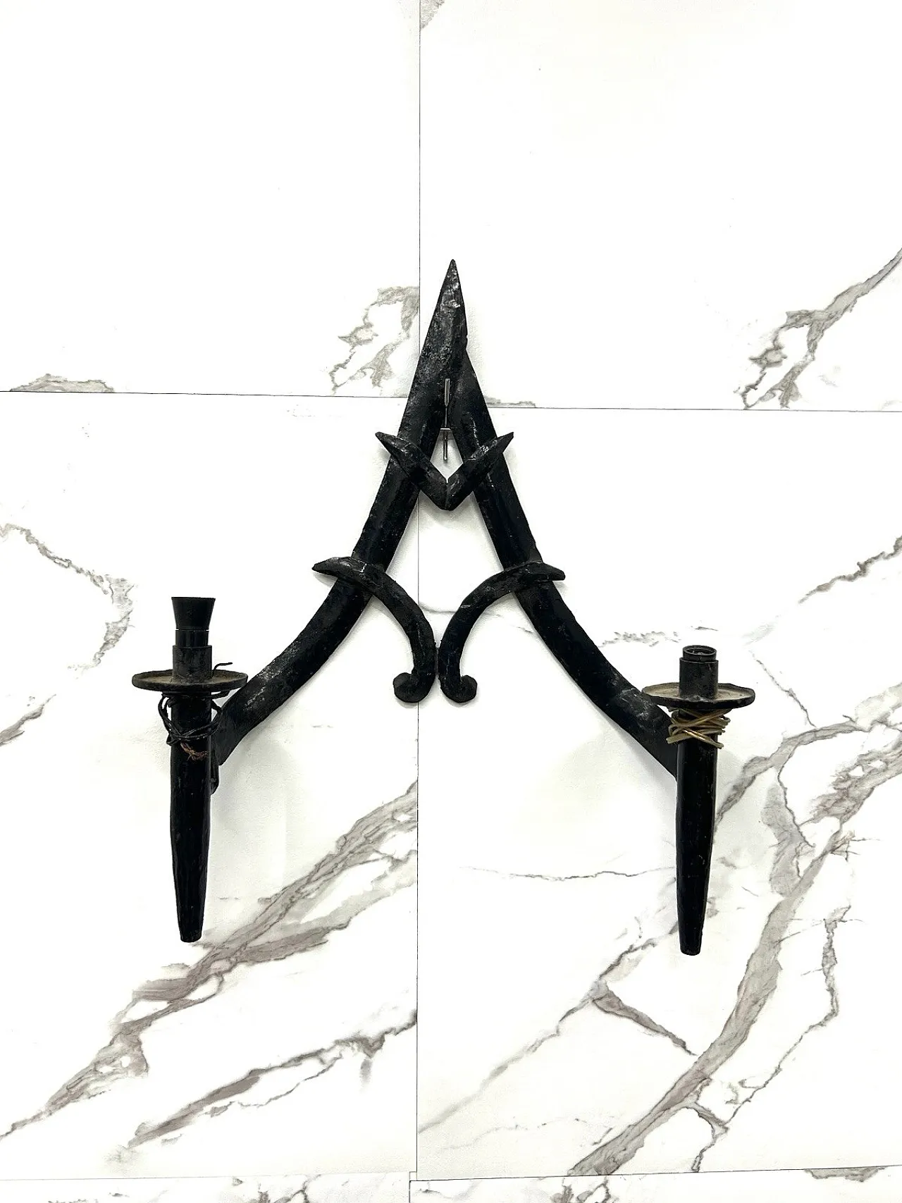 Brutalist Wall Lamp Medieval Style Antique Late 19th Century 2