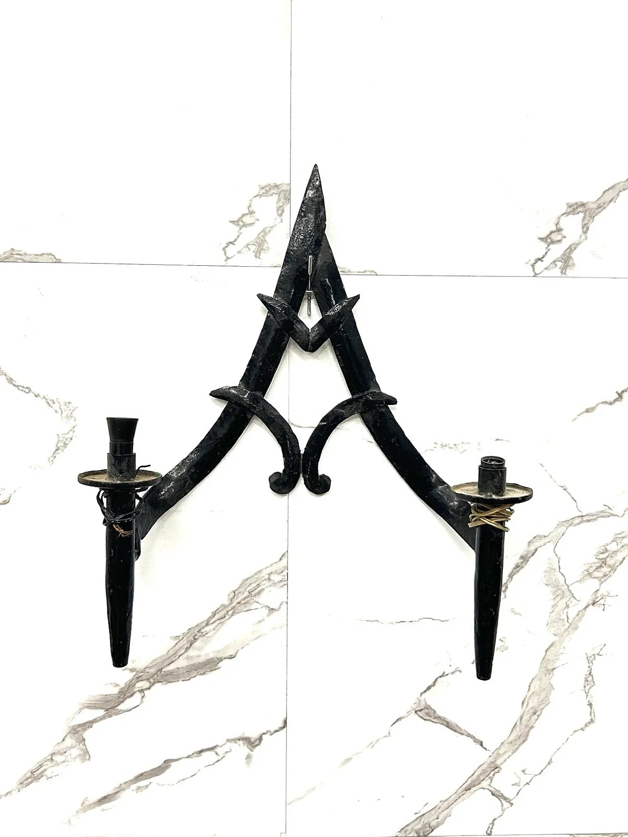 Brutalist Wall Lamp Medieval Style Antique Late 19th Century 3