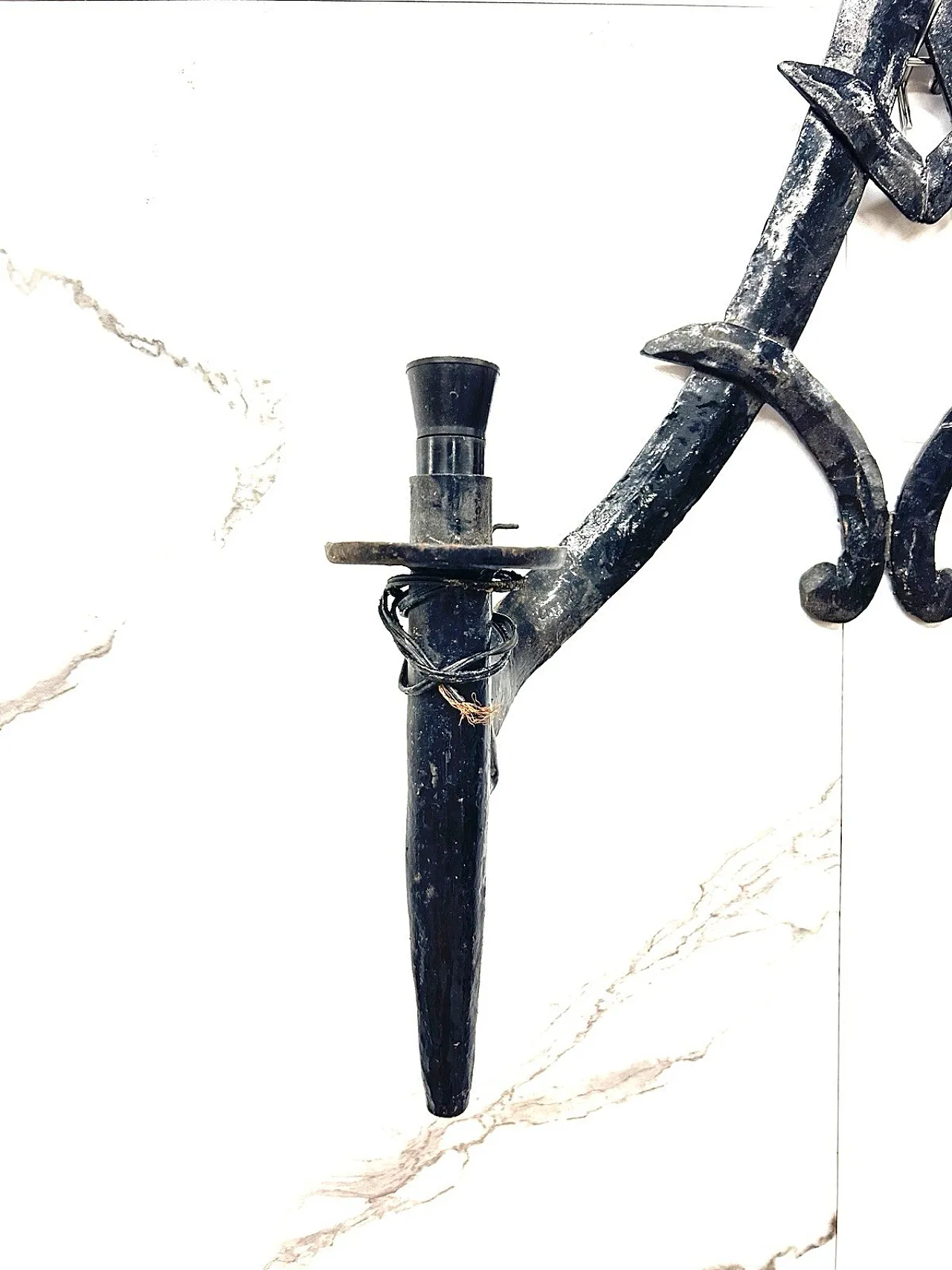 Brutalist Wall Lamp Medieval Style Antique Late 19th Century 9