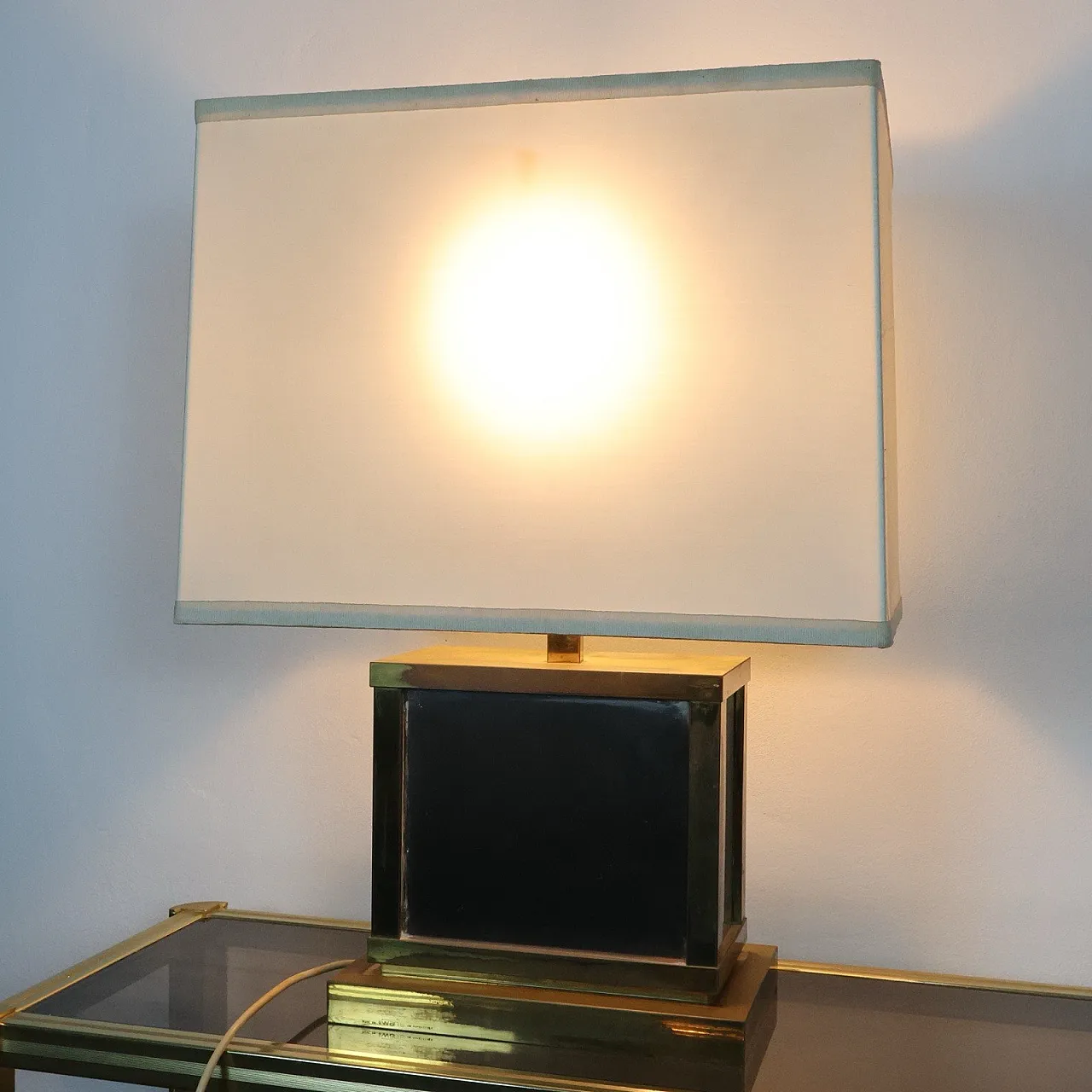 Liwan’s Roma Lampada Da Tavolo Hollywood Regency Ottone Design Italian 1