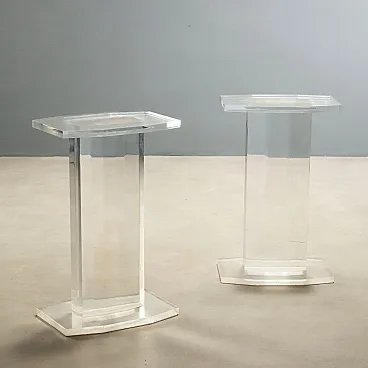 Pair of plexiglas columns, 1980s