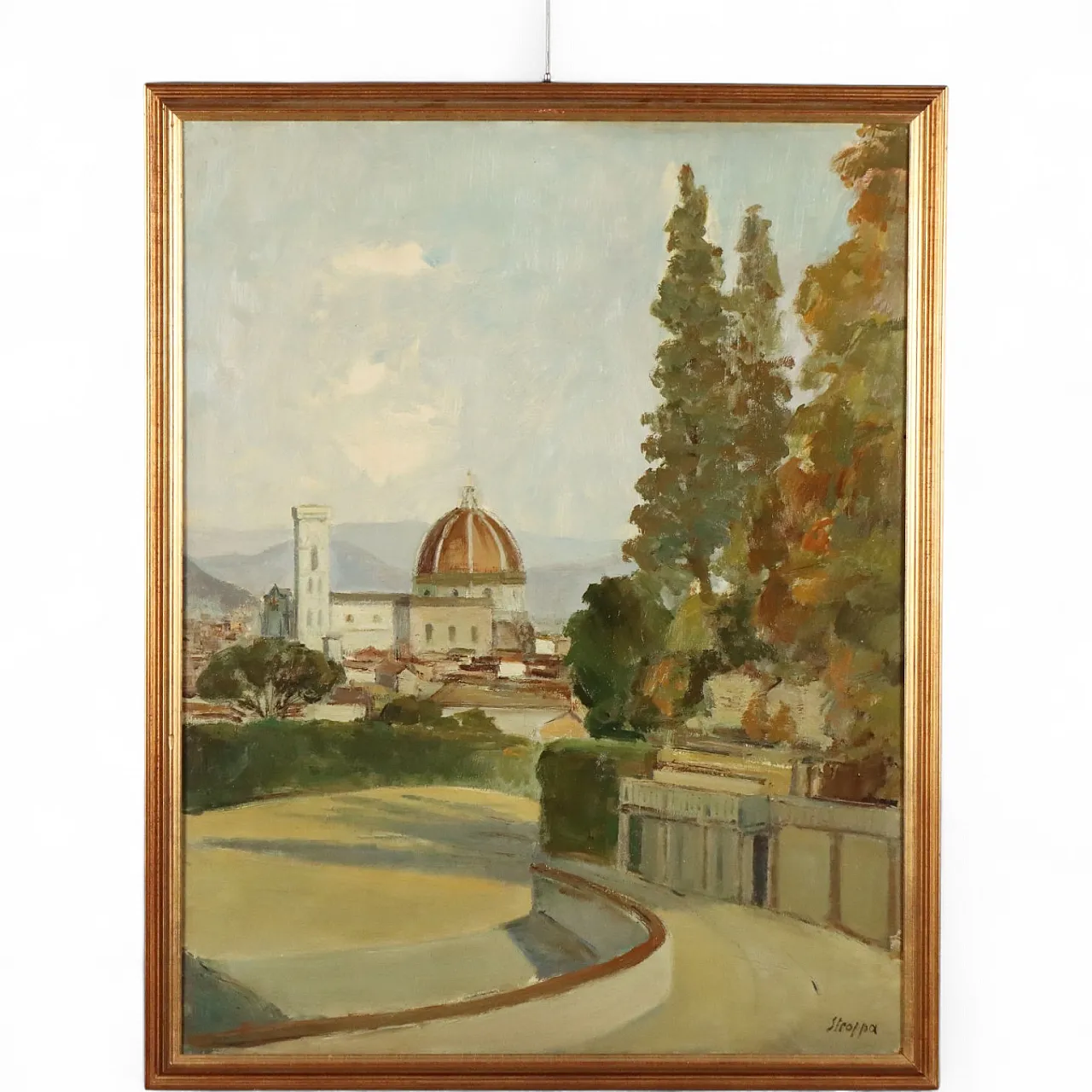 Painting by Leonardo Stroppa, oil on masonite, 20th century 11