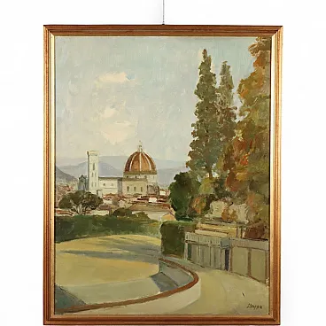 Painting by Leonardo Stroppa, oil on masonite, 20th century