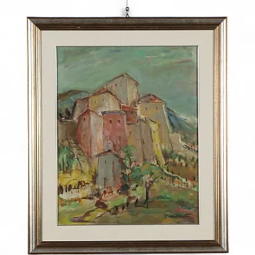 Painting by Cesarina Mottironi, oil on cardboard, 20th century