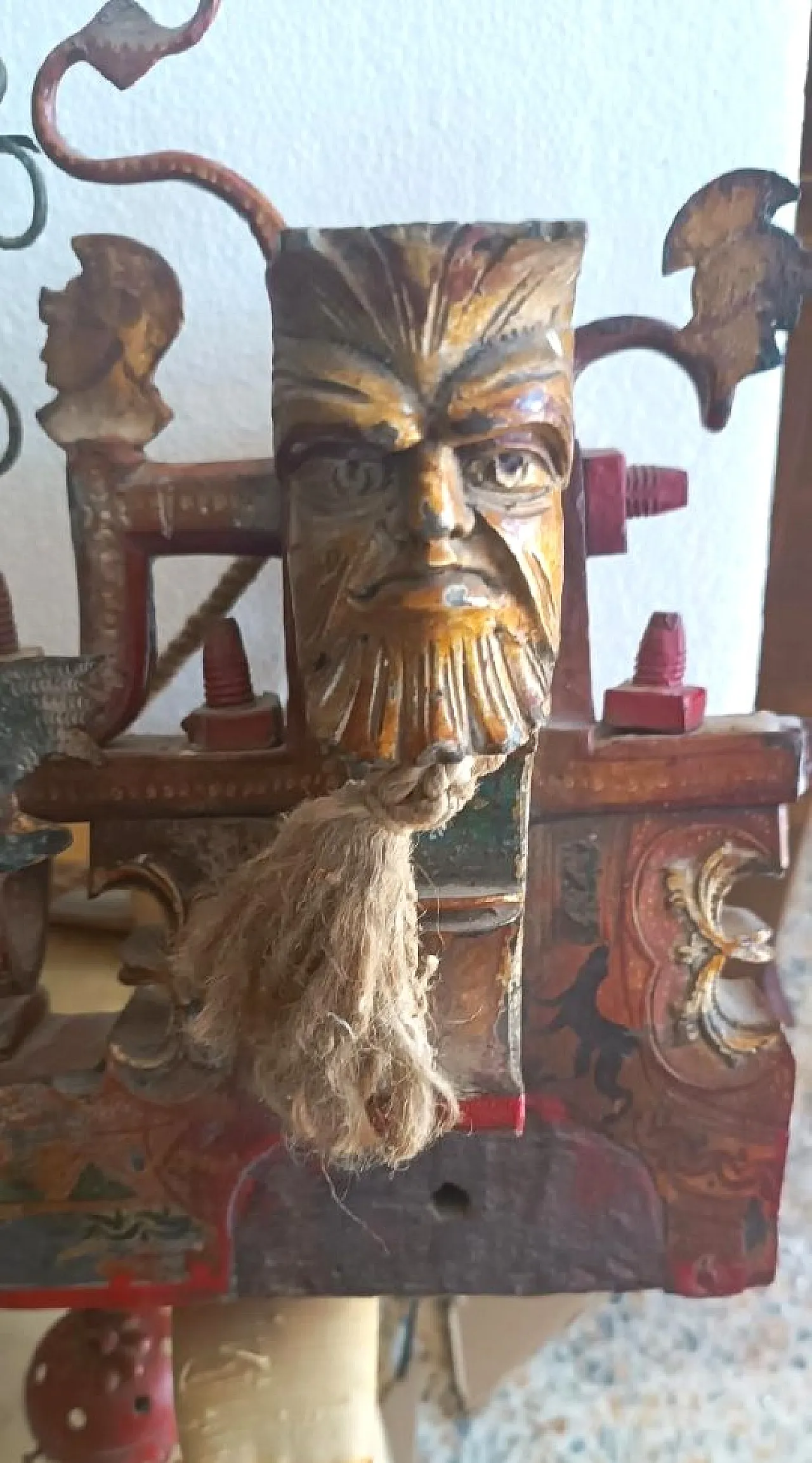 Sicilian wagon element transformed into a chandelier, 20th century 4