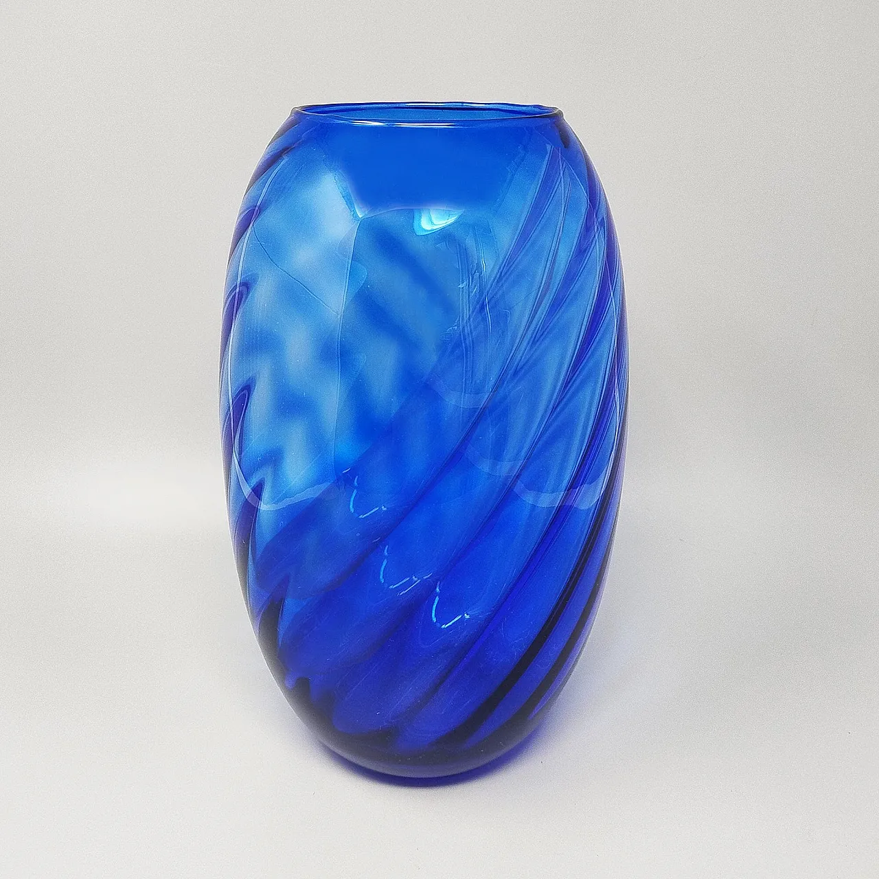 Blue vase by Ind. Vetraria Valdarnese, 1970s 1