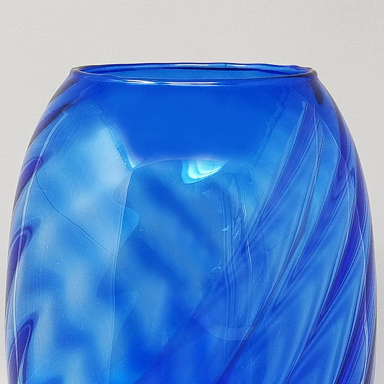 Blue vase by Ind. Vetraria Valdarnese, 1970s 4