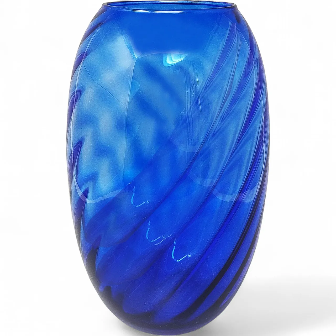 Blue vase by Ind. Vetraria Valdarnese, 1970s 6