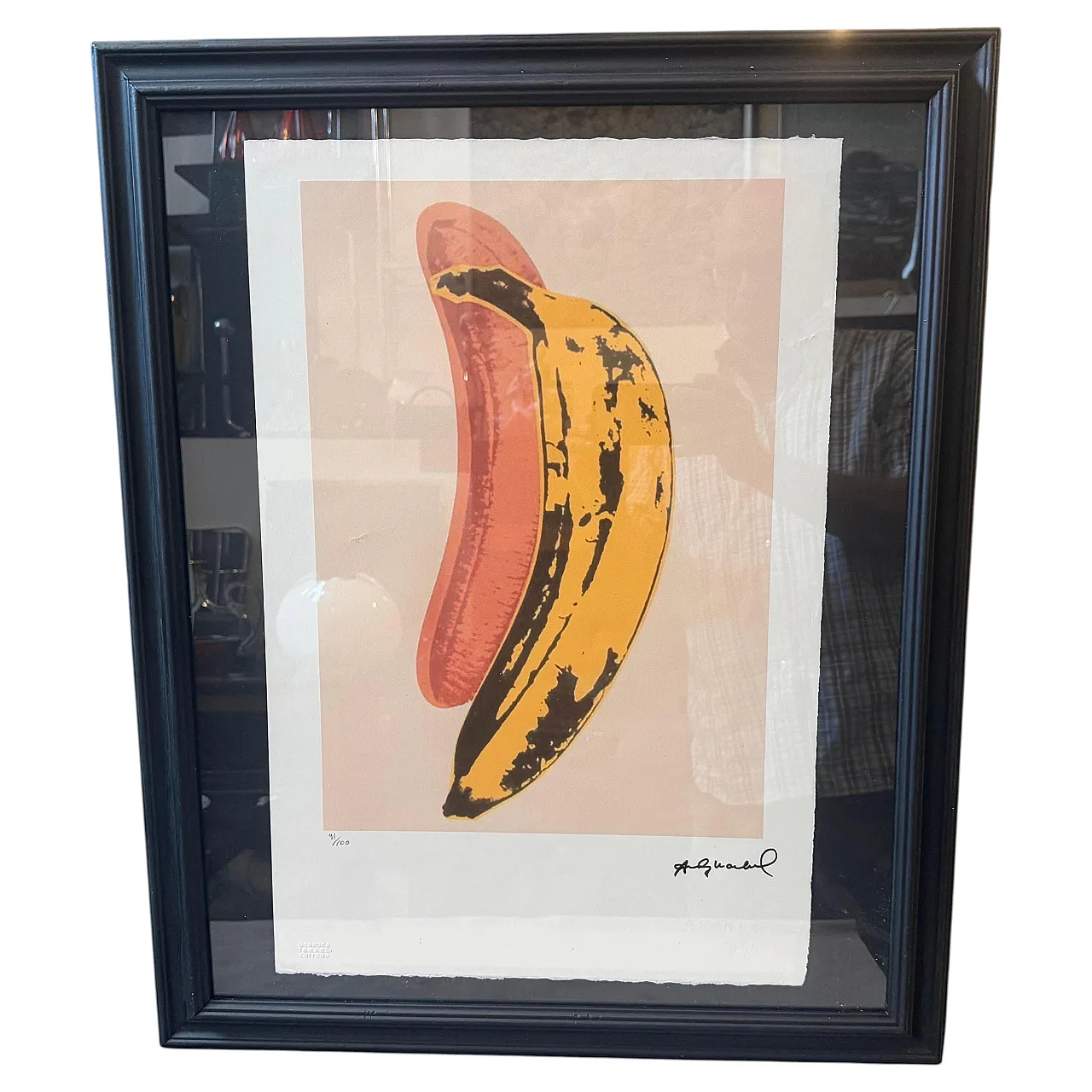 Litografia Banana stile Pop Art di Andy Warhol, n. 91/100, anni 2000 1