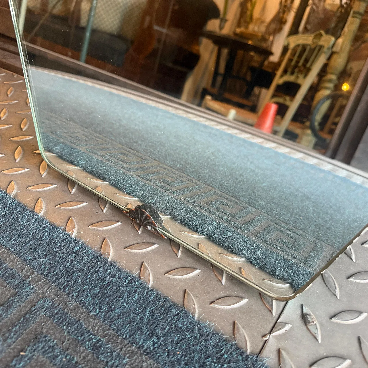 Specchio da parete in vetro acidato e ottone  di Gio Ponti, anni '30 6