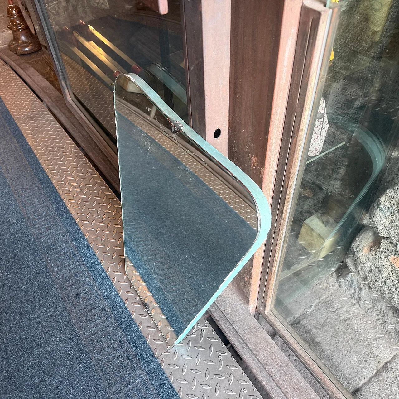 Specchio da parete in vetro acidato e ottone  di Gio Ponti, anni '30 7