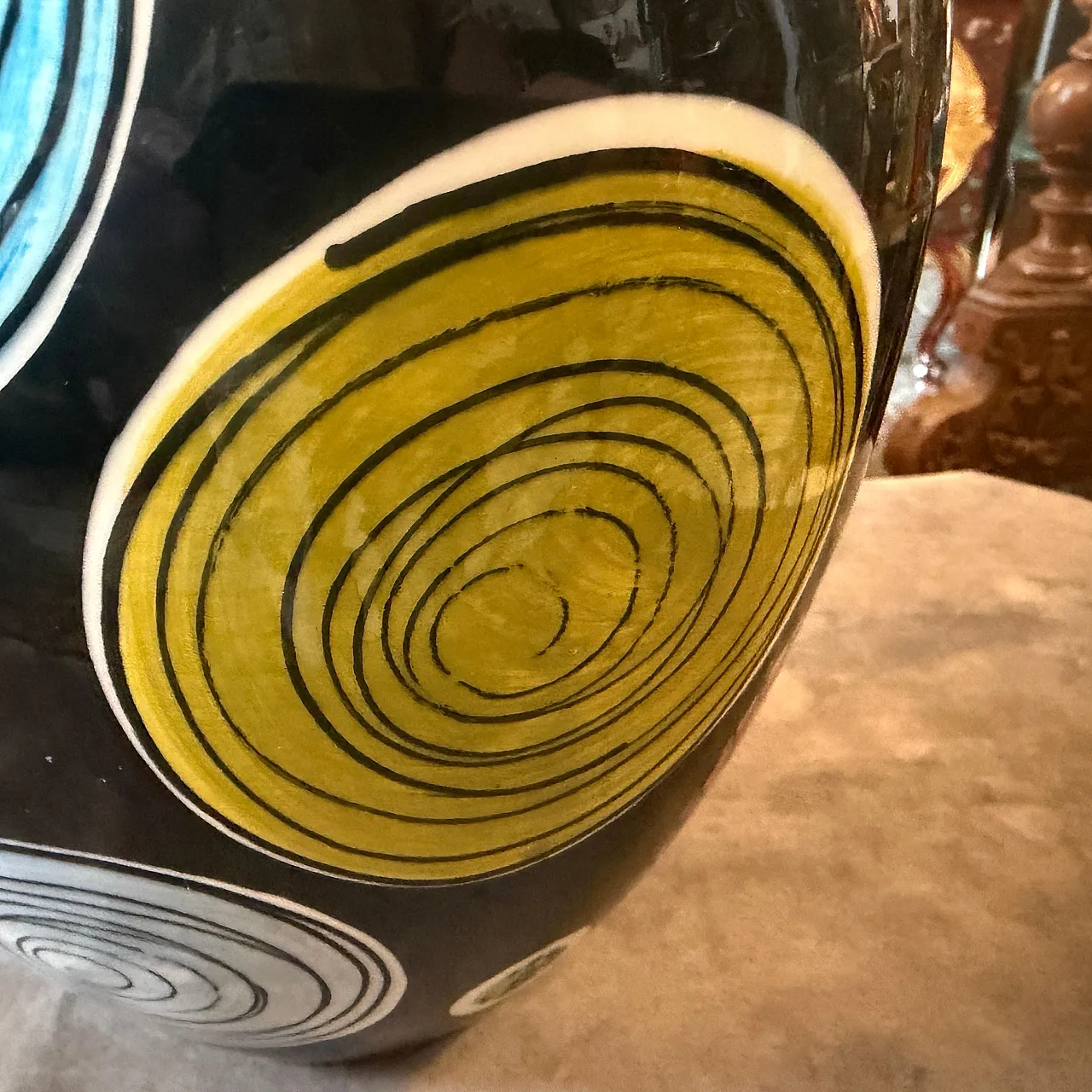Gio Ponti hand-painted majolica vase by Schramberg, 1950s 10