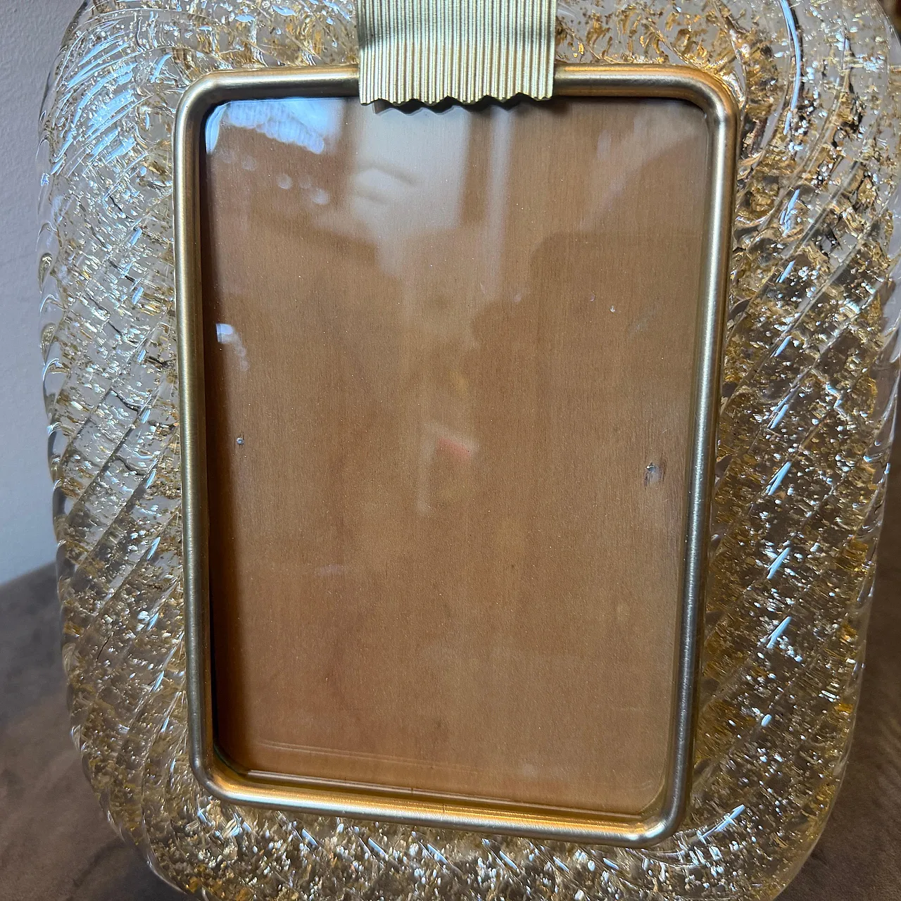 Barovier brass and gold Murano glass picture frame, 1990s 6