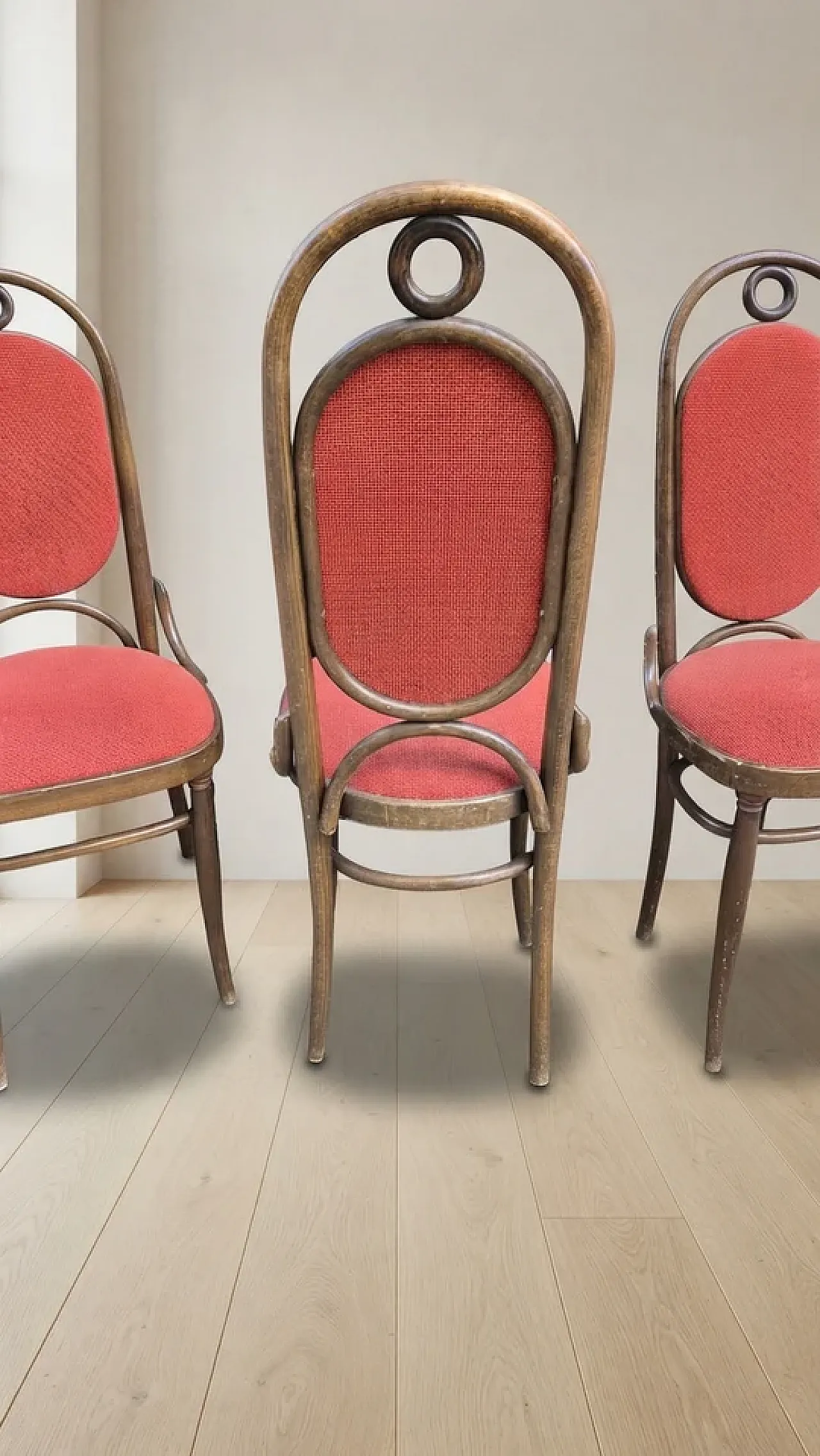 8 Bentwood dining chairs with high backrests, 1970s 7