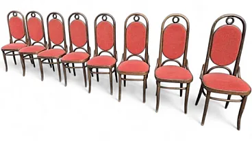 8 Bentwood dining chairs with high backrests, 1970s