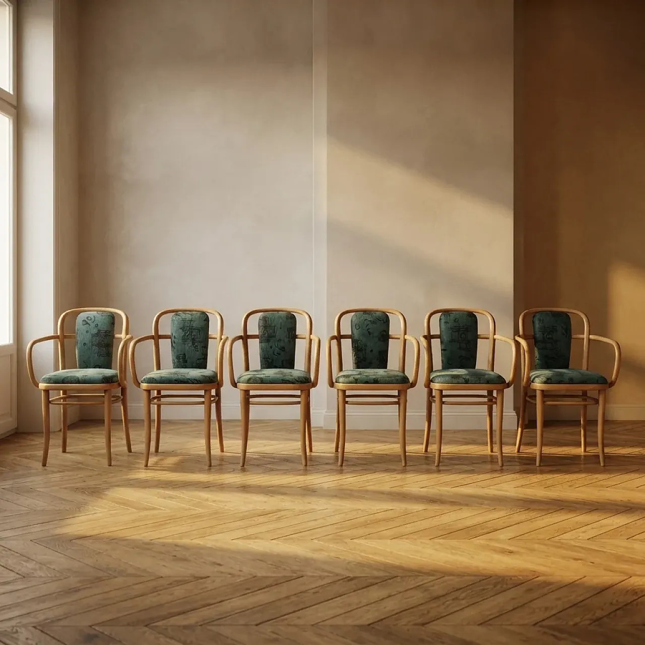 6 Poltrone A 811 di Josef Hoffmann per TON, faggio piegato, '900 2