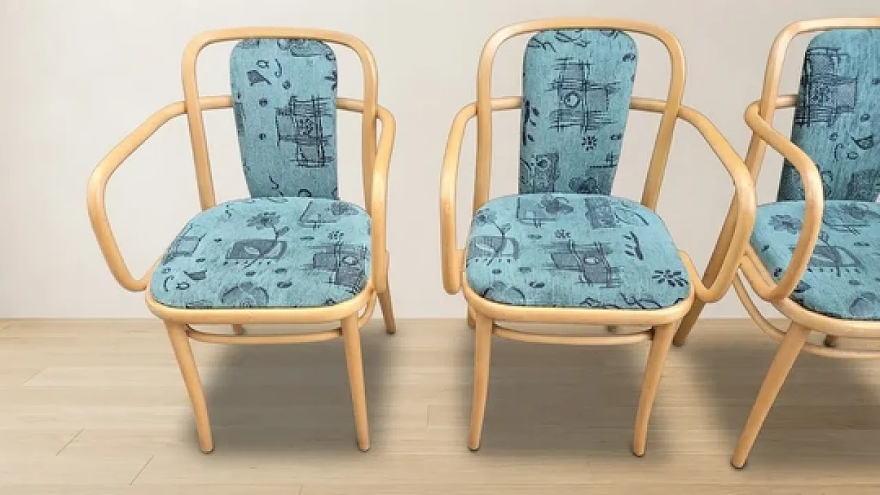 6 Poltrone A 811 di Josef Hoffmann per TON, faggio piegato, '900 4