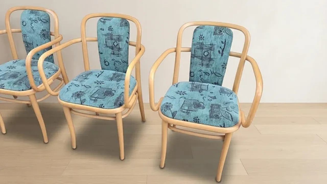 6 Poltrone A 811 di Josef Hoffmann per TON, faggio piegato, '900 7