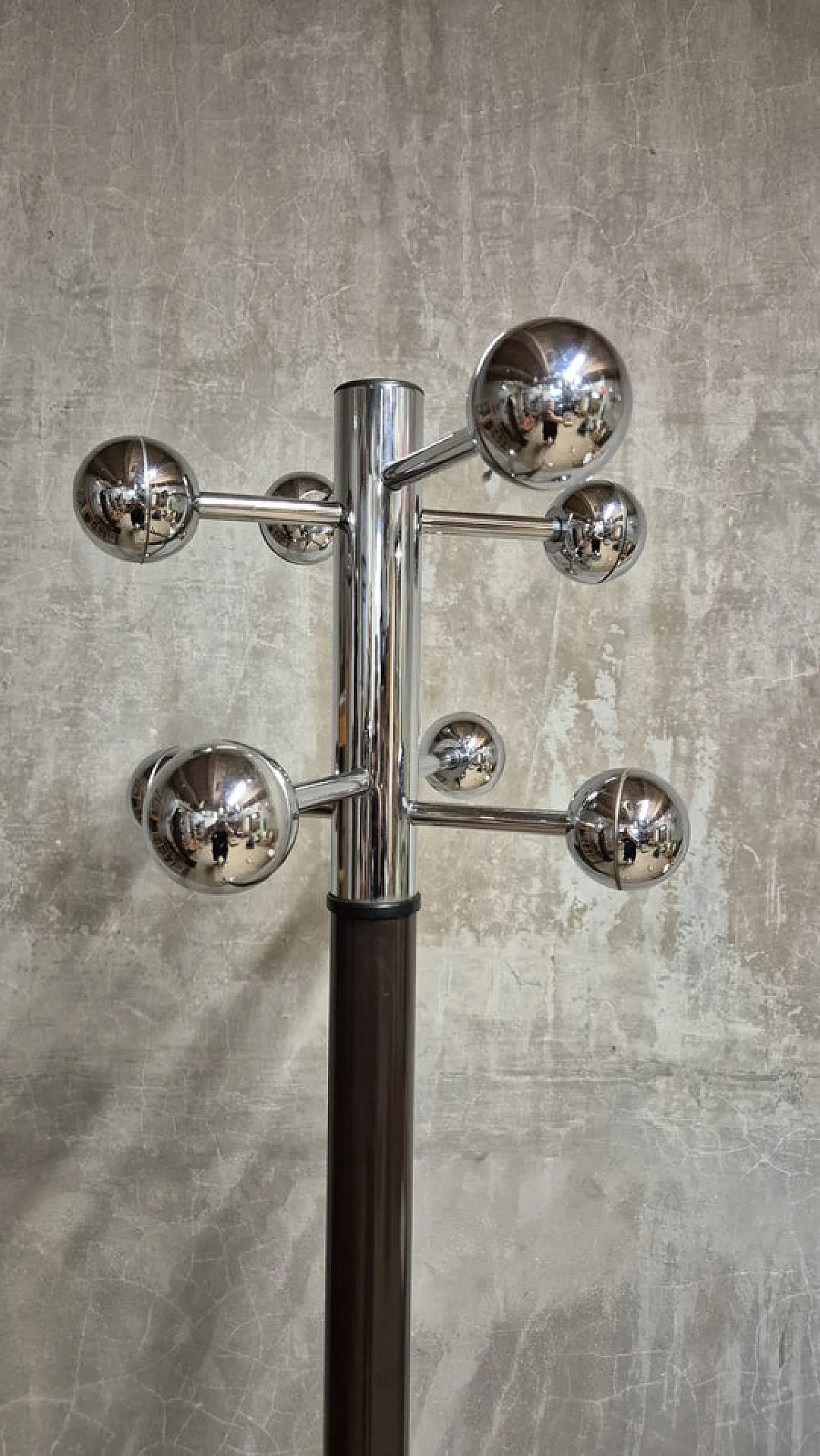 Appendiabiti con portaombrelli, cromato Metallo e legno, metà '900 5