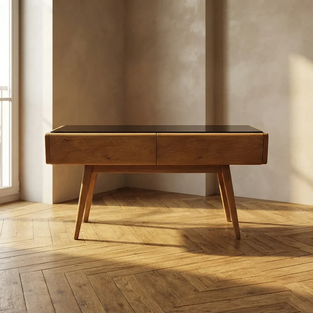 Credenza / mobile TV di metà secolo in rovere, metà '900 1