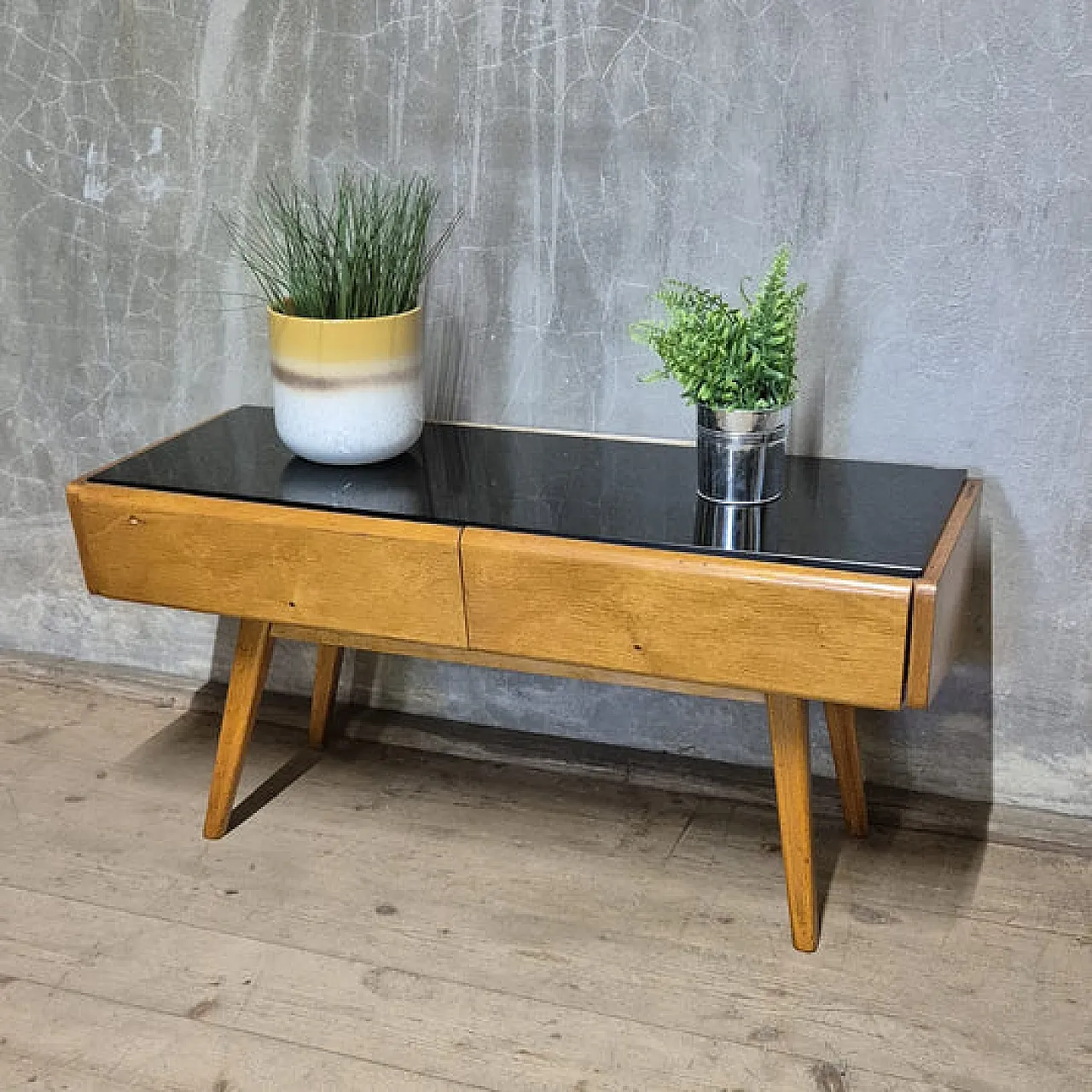 Credenza / mobile TV di metà secolo in rovere, metà '900 5