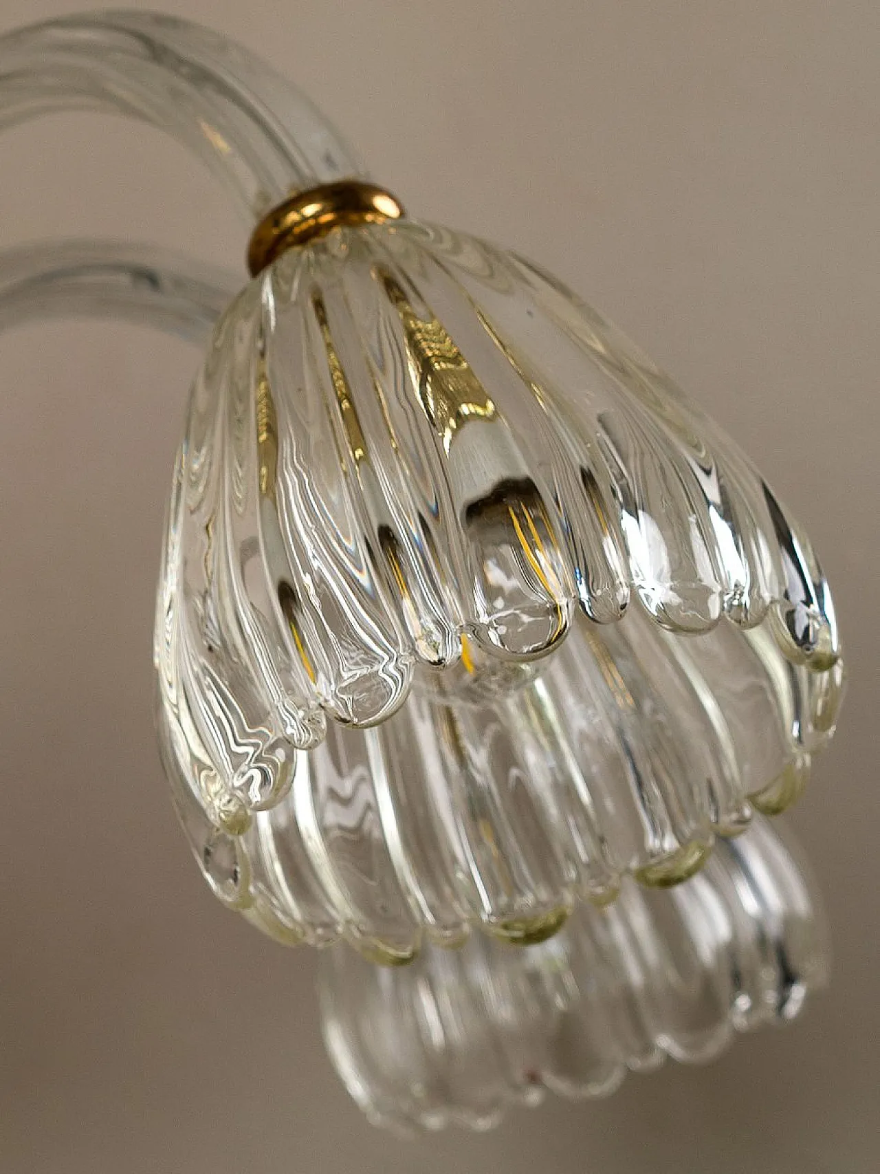 Pair of Murano glass chandeliers attributed to Barovier & Toso, 1940s 11