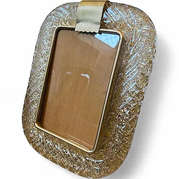 Barovier brass and gold Murano glass picture frame, 1990s