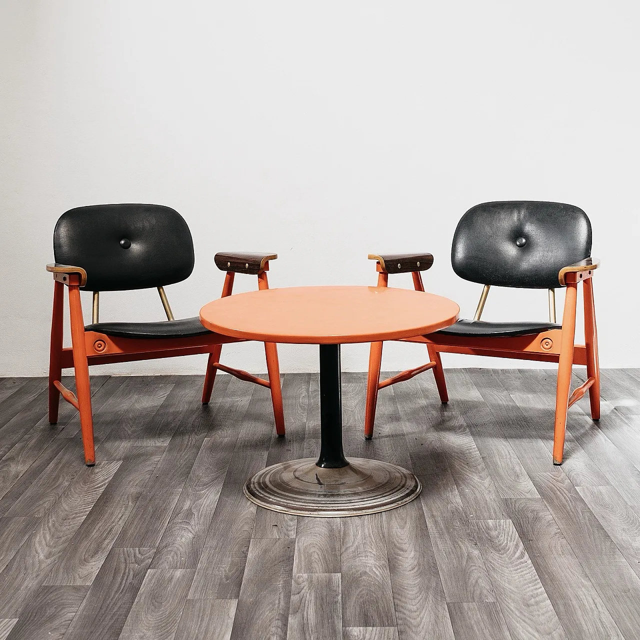 Pair of Armchairs and Coffee Table by Marco Zanuso for Poltronova, 70s 2