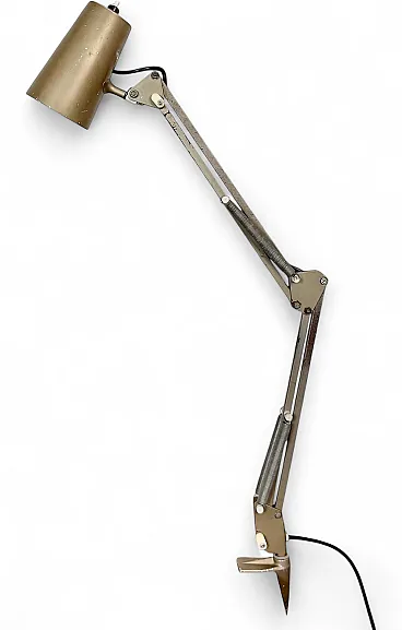 Brown adjustable architect table lamp, 1960s
