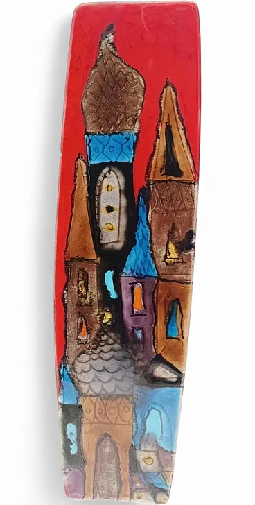 1 Polychrome ceramic plate by Elio Schiavon, 1960s