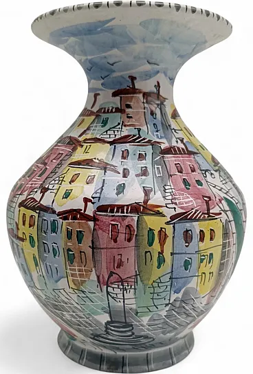 Polychrome vase by Otello Rosa for Ceramiche San Polo, 1960s