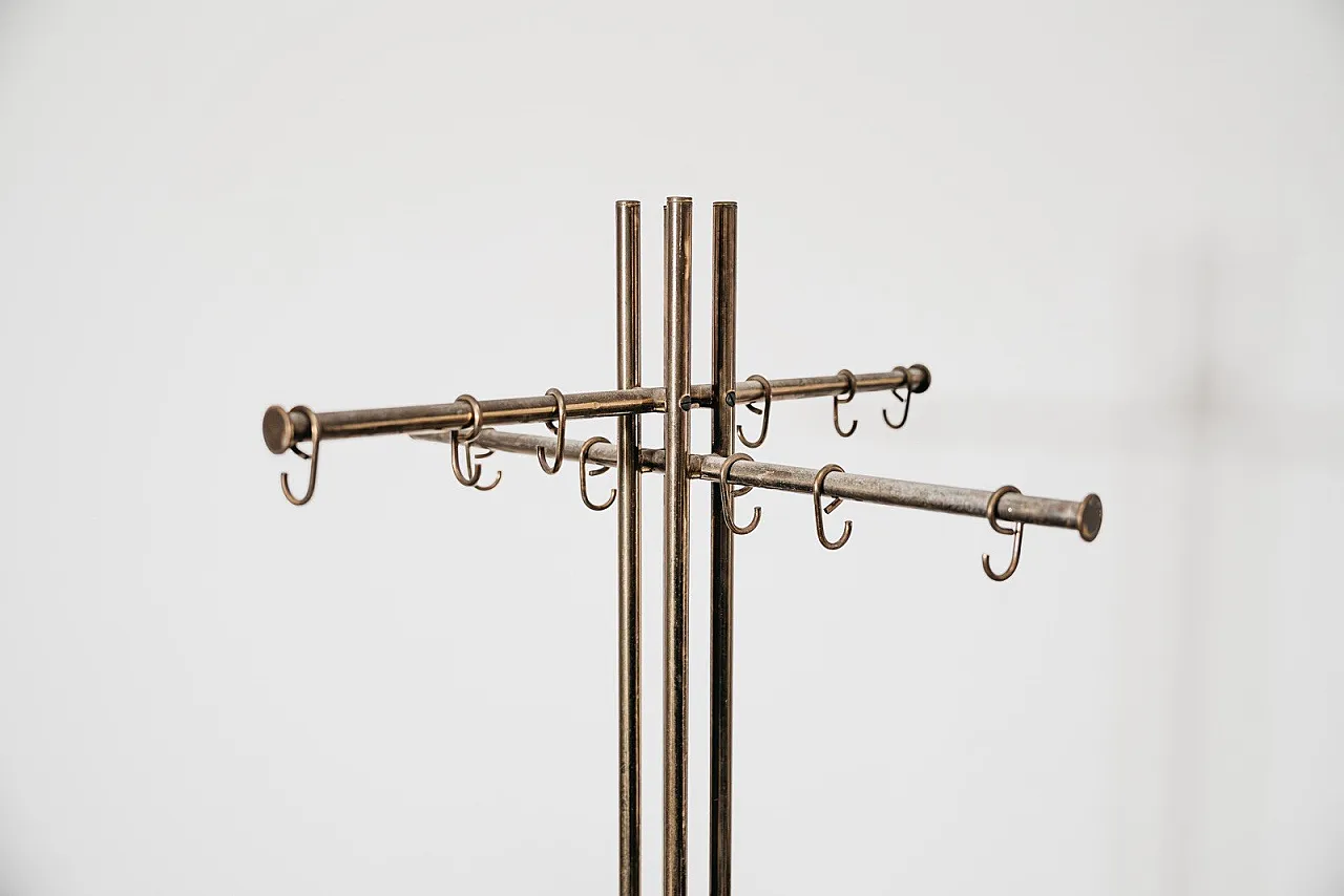 Renato Zevi Metalarte Marble and Brass Coat Rack Modern Design 4