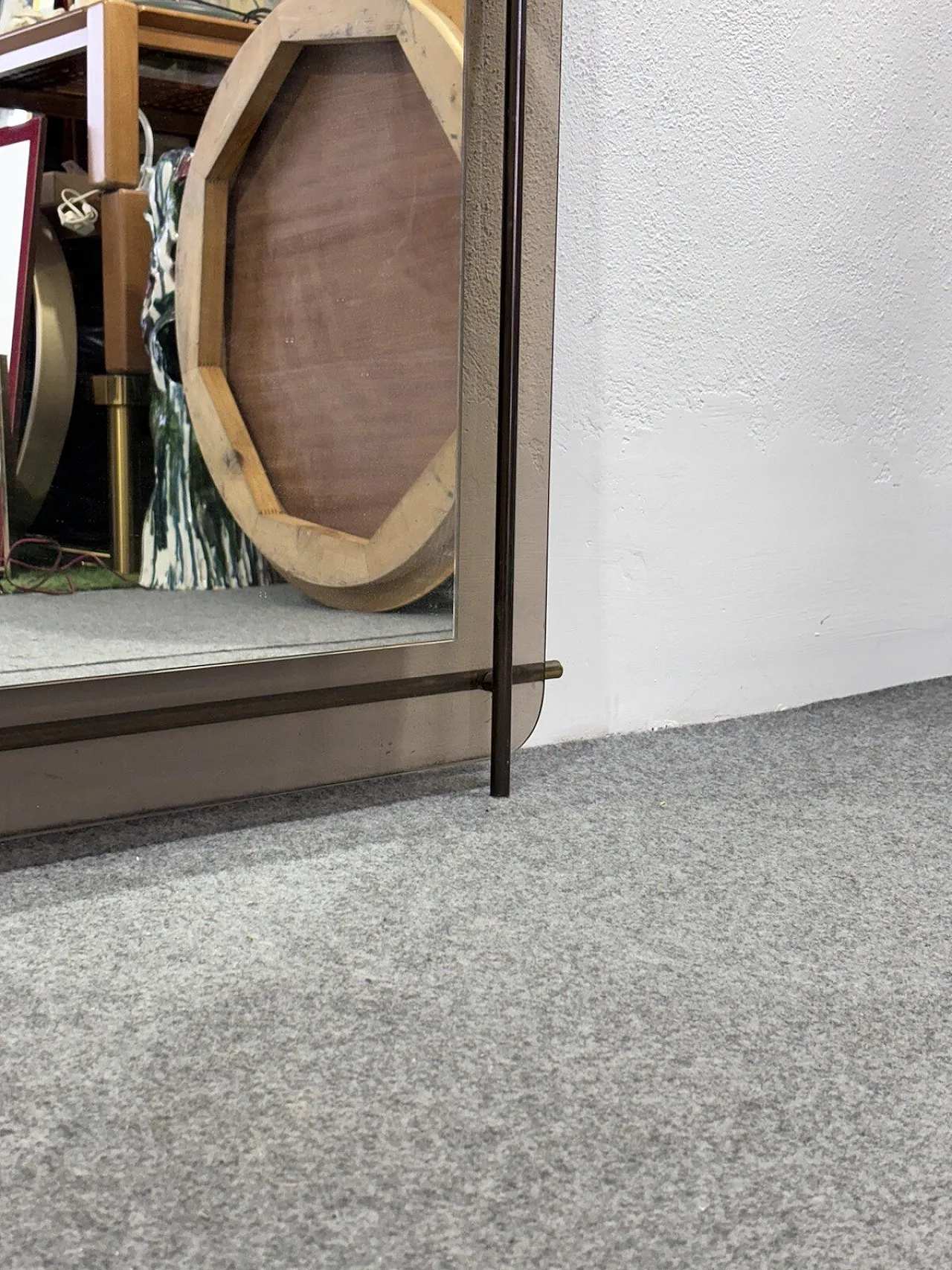 Renato Zevi Metalarte Specchio Vetro E Ottone Design Modernariato 5