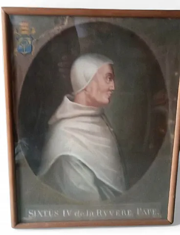 Portrait of Pope Sixtus VI, tempera on paper, 18th century