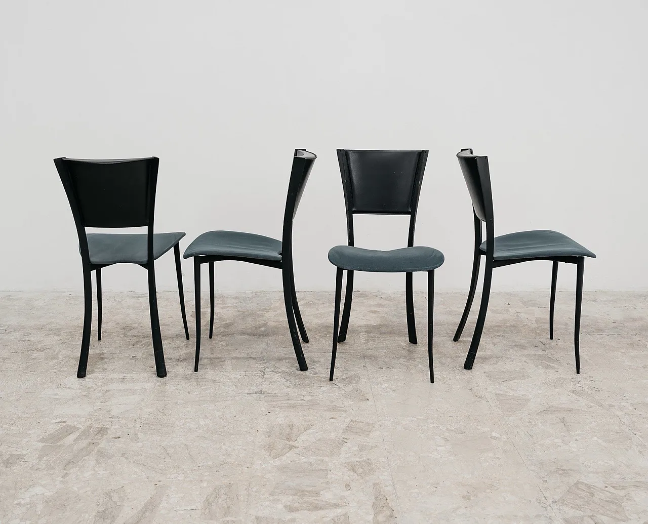 Dining Set 4 Chairs Design Made In Italy 1980s Postmodern Modern 2
