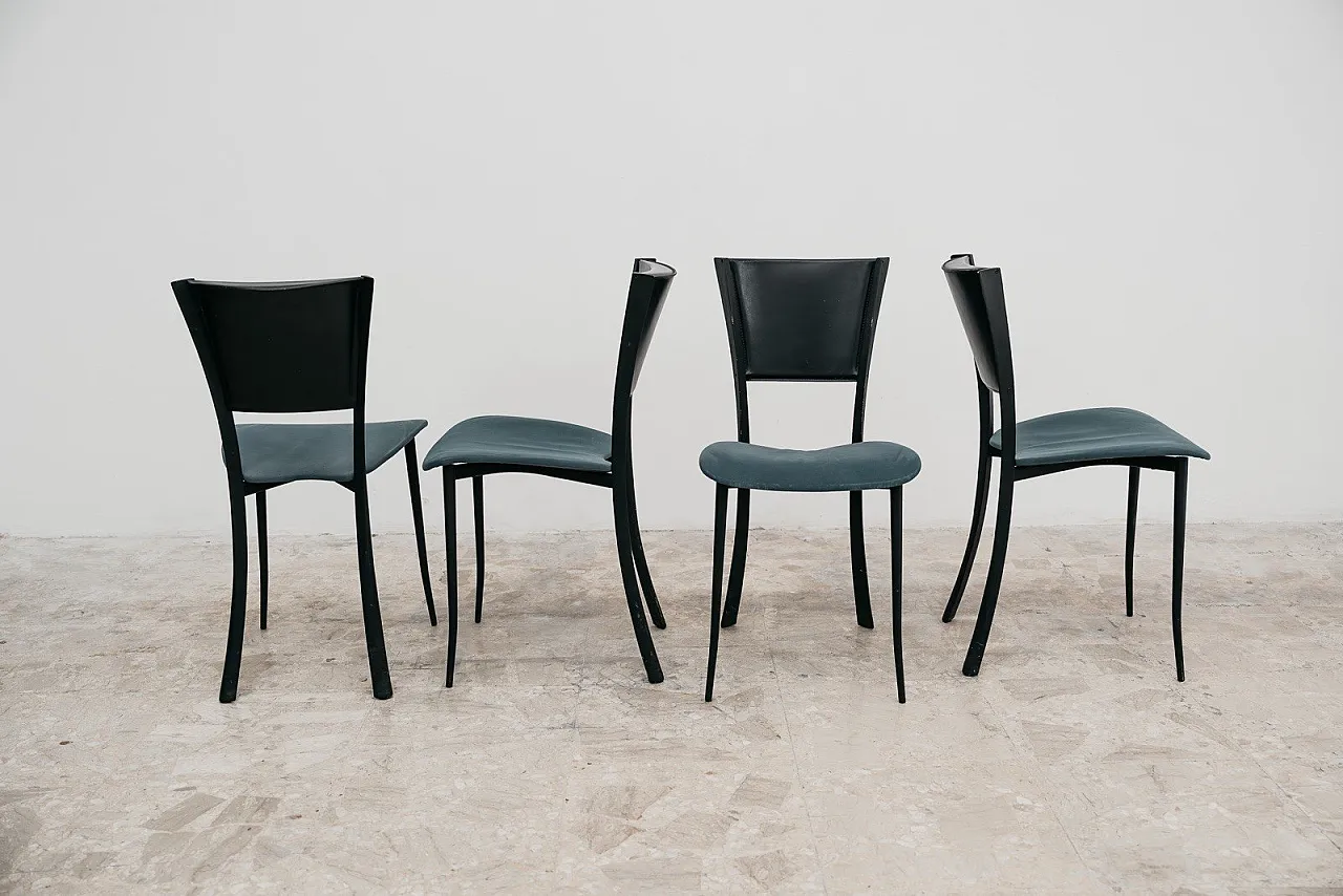 Dining Set 4 Chairs Design Made In Italy 1980s Postmodern Modern 3