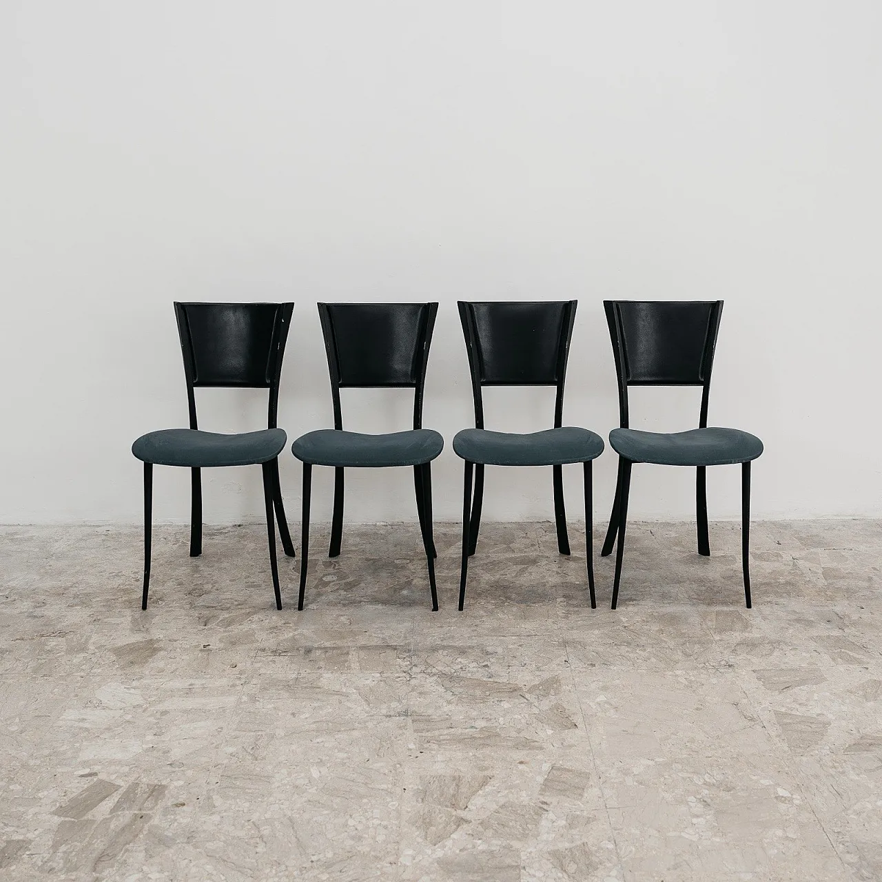 Dining Set 4 Chairs Design Made In Italy 1980s Postmodern Modern 4