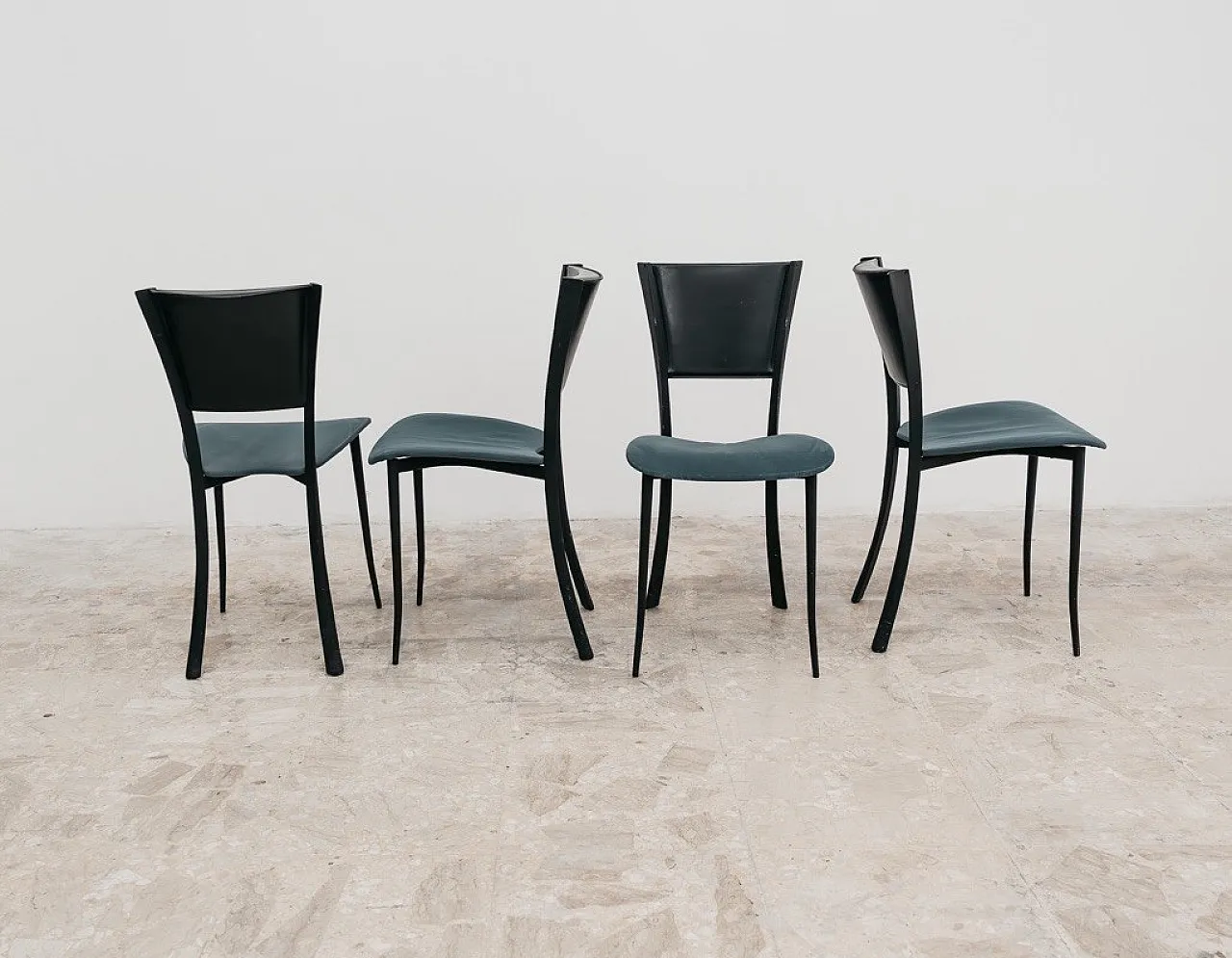Dining Set 4 Chairs Design Made In Italy 1980s Postmodern Modern 8
