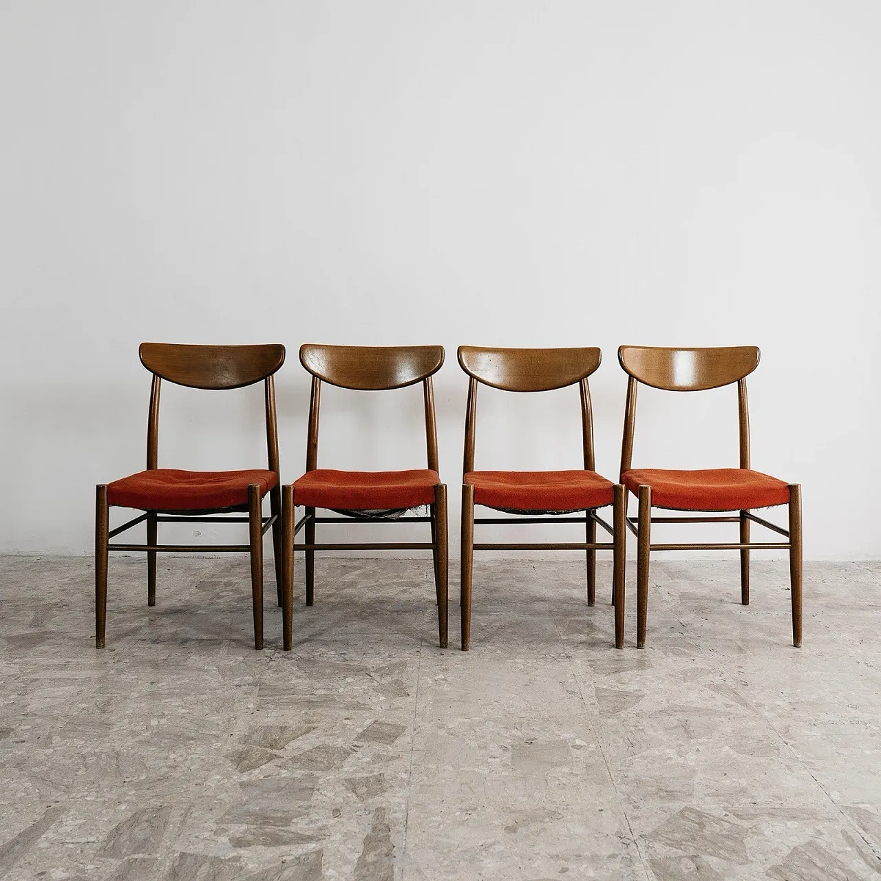 Dining Set of 4 Chairs Scandinavian Design 1960s Modern Design 2